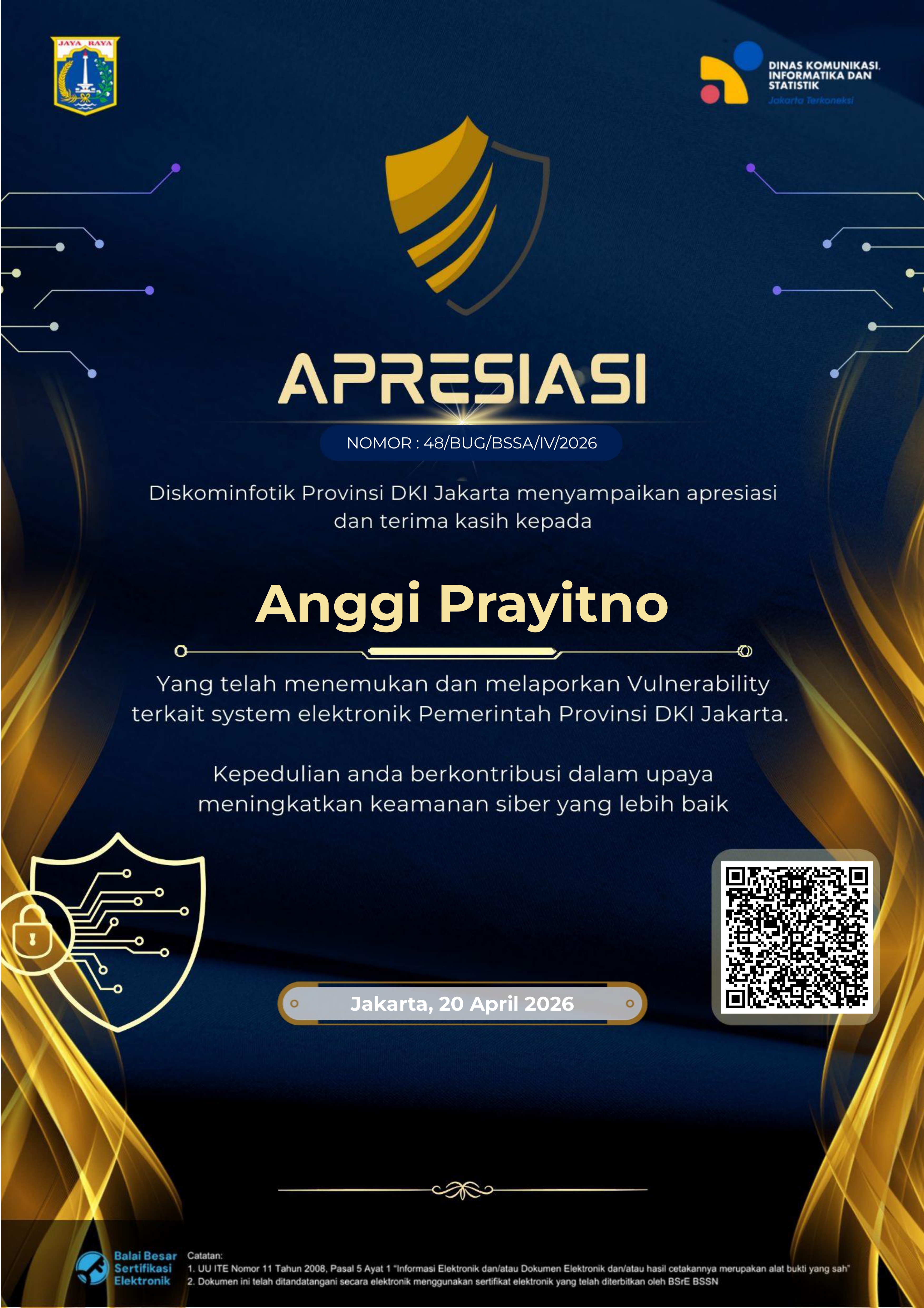 Jakarta CSIRT Certificate